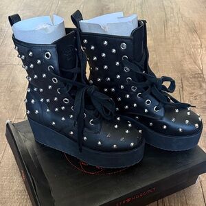 Studded Black Combat Boots